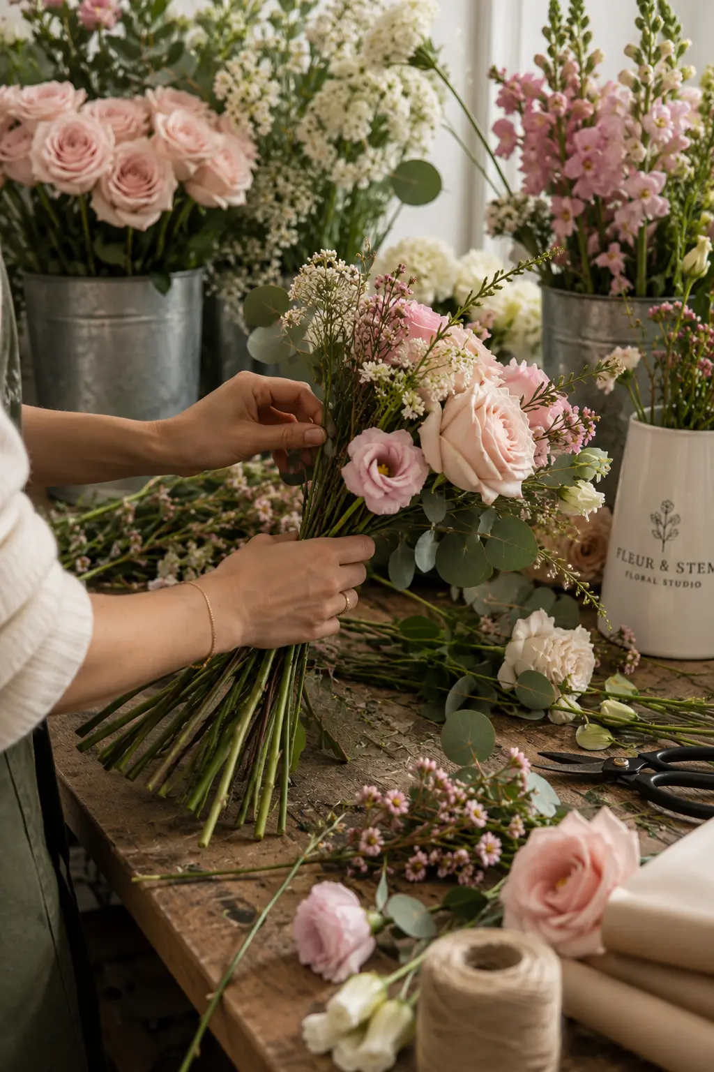 Fresh seasonal flowers in the Fleur & Stem studio