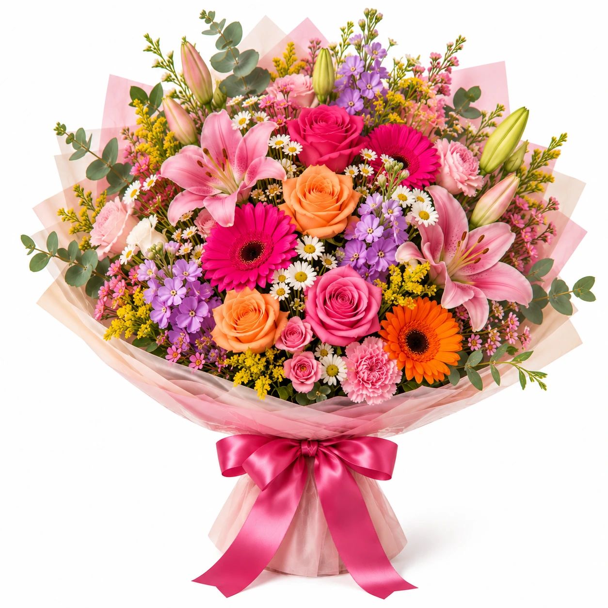 Celebration Blooms vibrant colourful bouquet