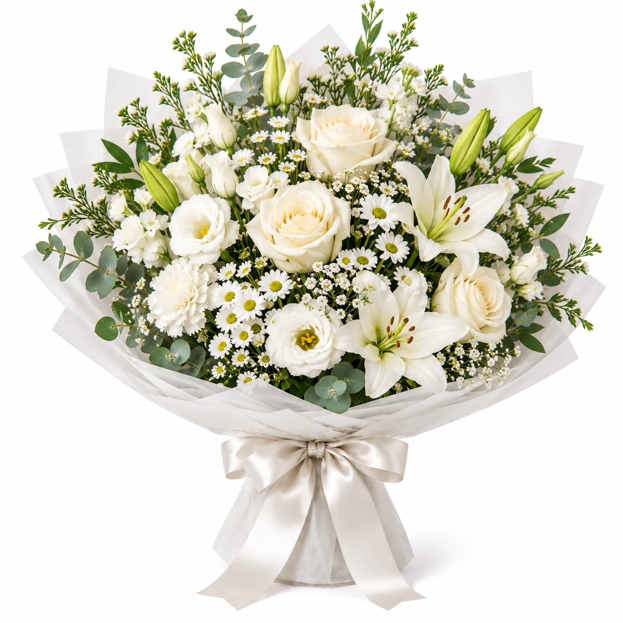Classic White bouquet of white flowers