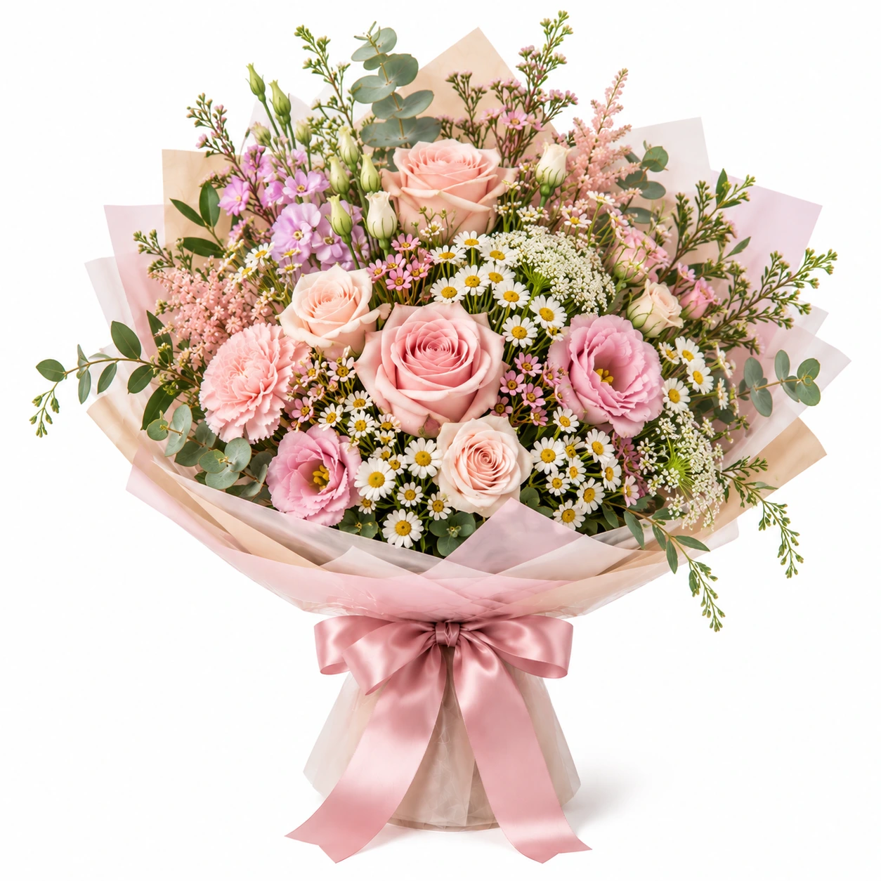 Garden Whisper soft pink garden bouquet
