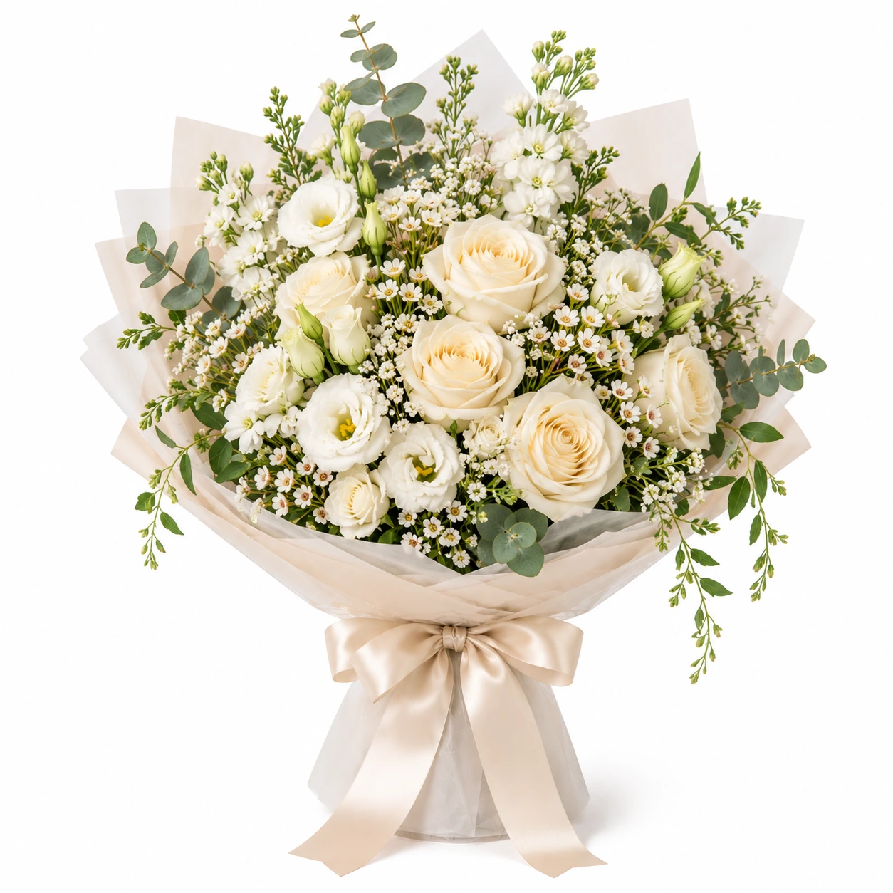 Ivory Grace bouquet of cream roses