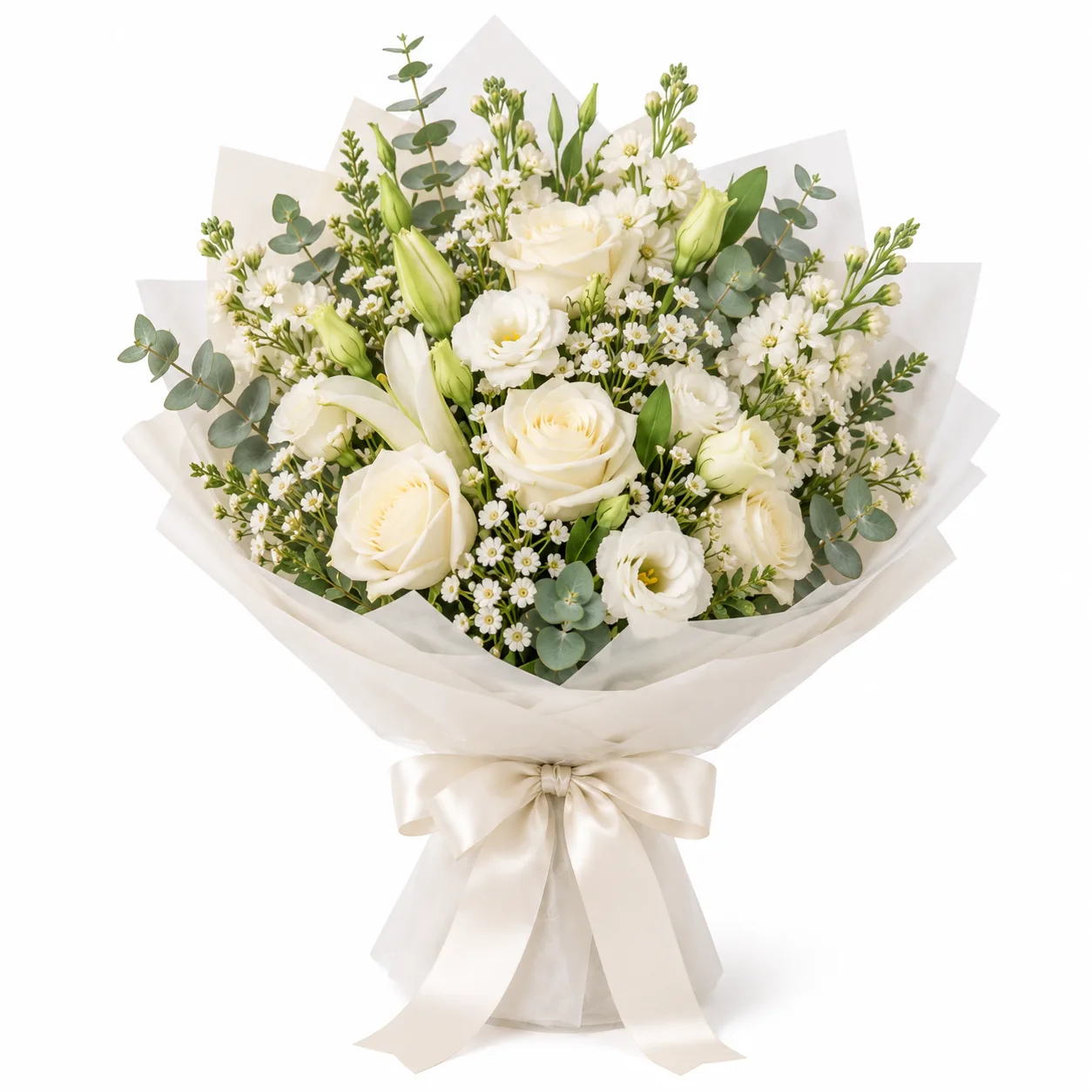 Pure Elegance white floral arrangement